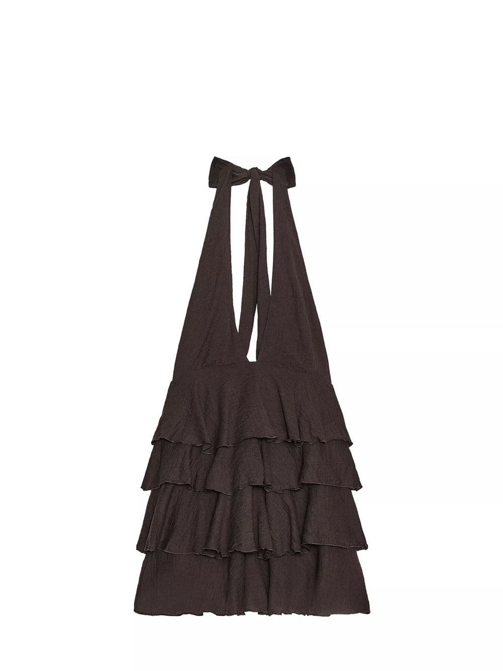 Zara Ruffled short Gauze dress halter